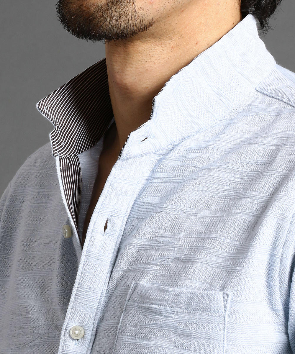 カモフラージュ柄イタリアンカラーシャツ 長袖 ニコル公式通販サイト Nicole Online Shop