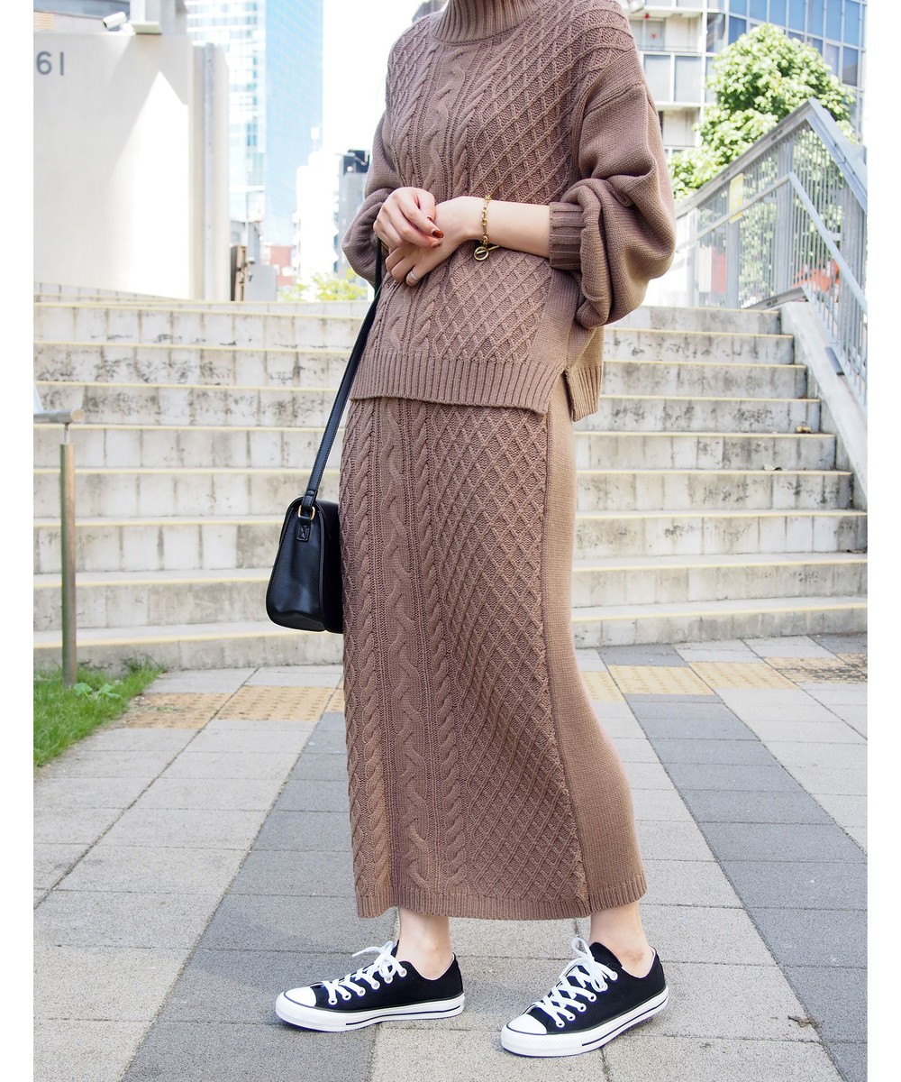 ケーブル柄編みニットセットアップ プルオーバー ニコル公式通販サイト Nicole Online Shop