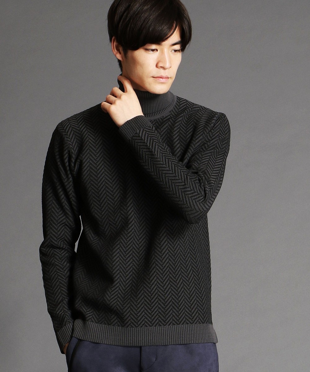 ヘリンボン柄タートルネックニット プルオーバー ニコル公式通販サイト Nicole Online Shop