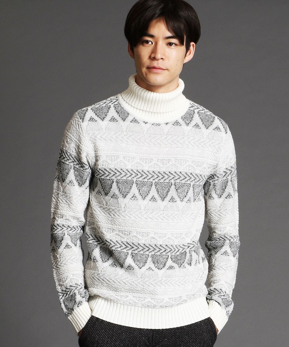 幾何学柄タ トルネックニット プルオーバー ニコル公式通販サイト Nicole Online Shop