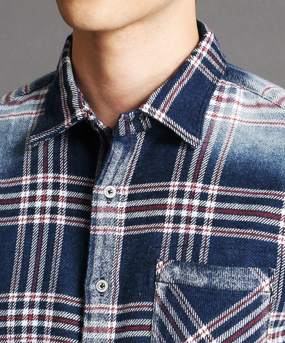 Fineboys1月号 デニムチェックシャツ 長袖 ニコル公式通販サイト Nicole Online Shop
