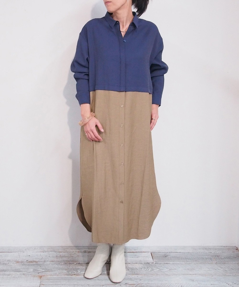 配色切り替えワンピース ワンピース ニコル公式通販サイト Nicole Online Shop