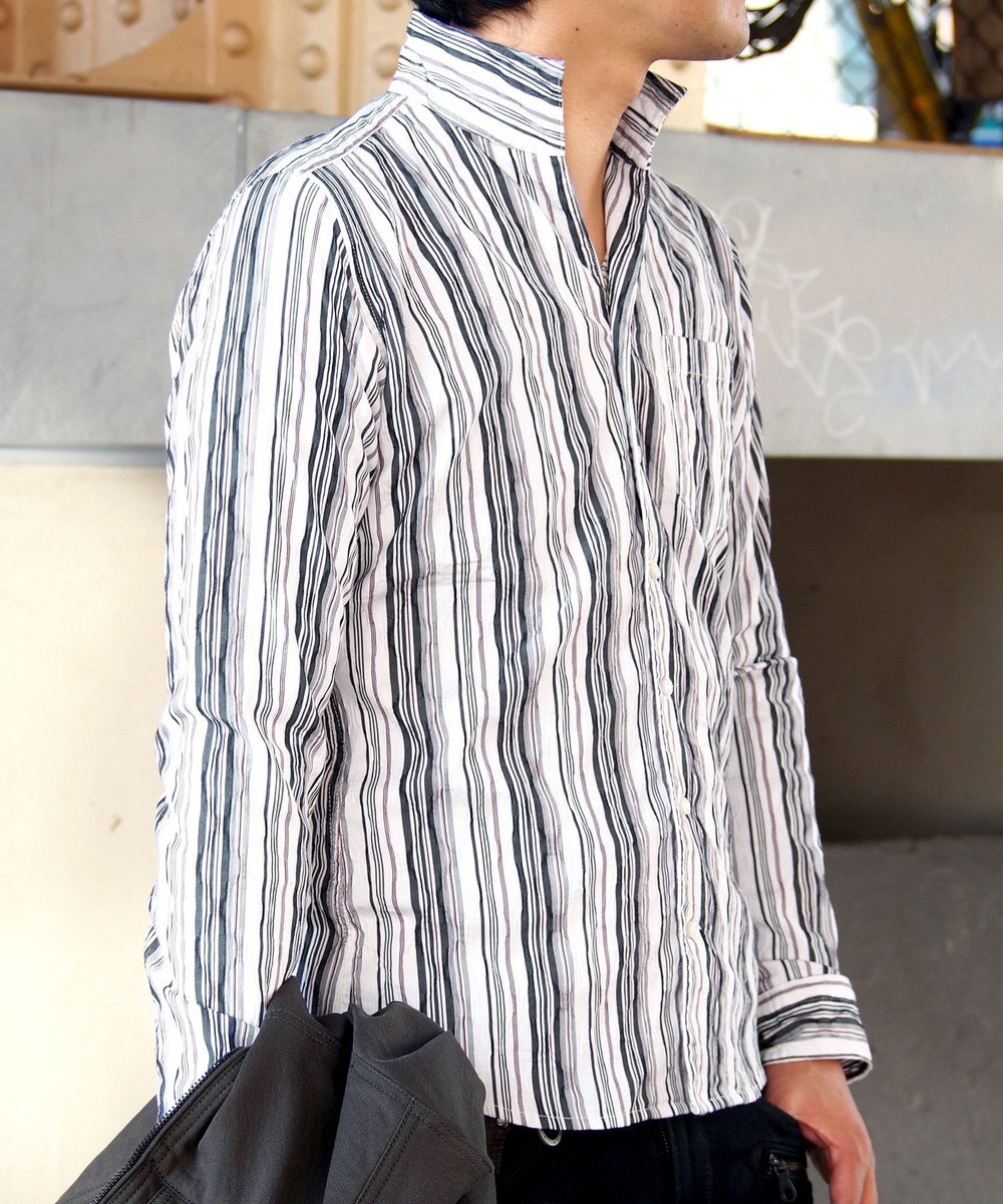 タックジャカードイタリアンカラー長袖シャツ 長袖 ニコル公式通販サイト Nicole Online Shop タックジャカードイタリアンカラー長袖シャツ 長袖 ニコル公式通販サイト Nicole Online Shop