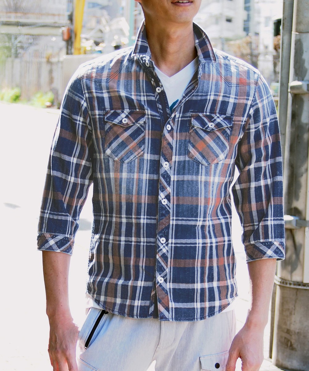 アラカルトパターンデニムシャツ 5分 7分袖 ニコル公式通販サイト Nicole Online Shop