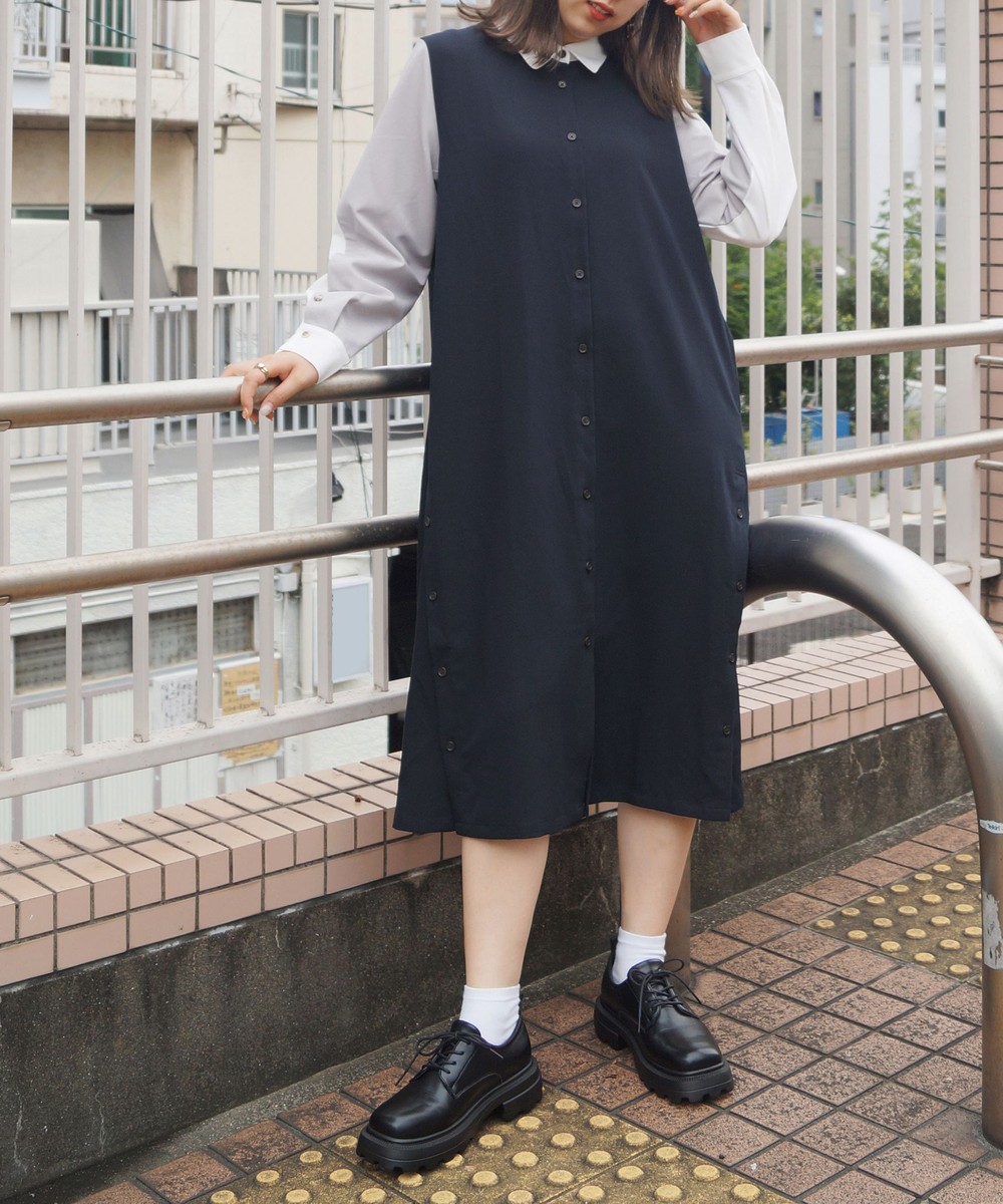 袖切替クレリックシャツワンピース その他ワンピース 179 Wg オフィシャルオンラインショップ 179 Wg オフィシャルオンラインショップ