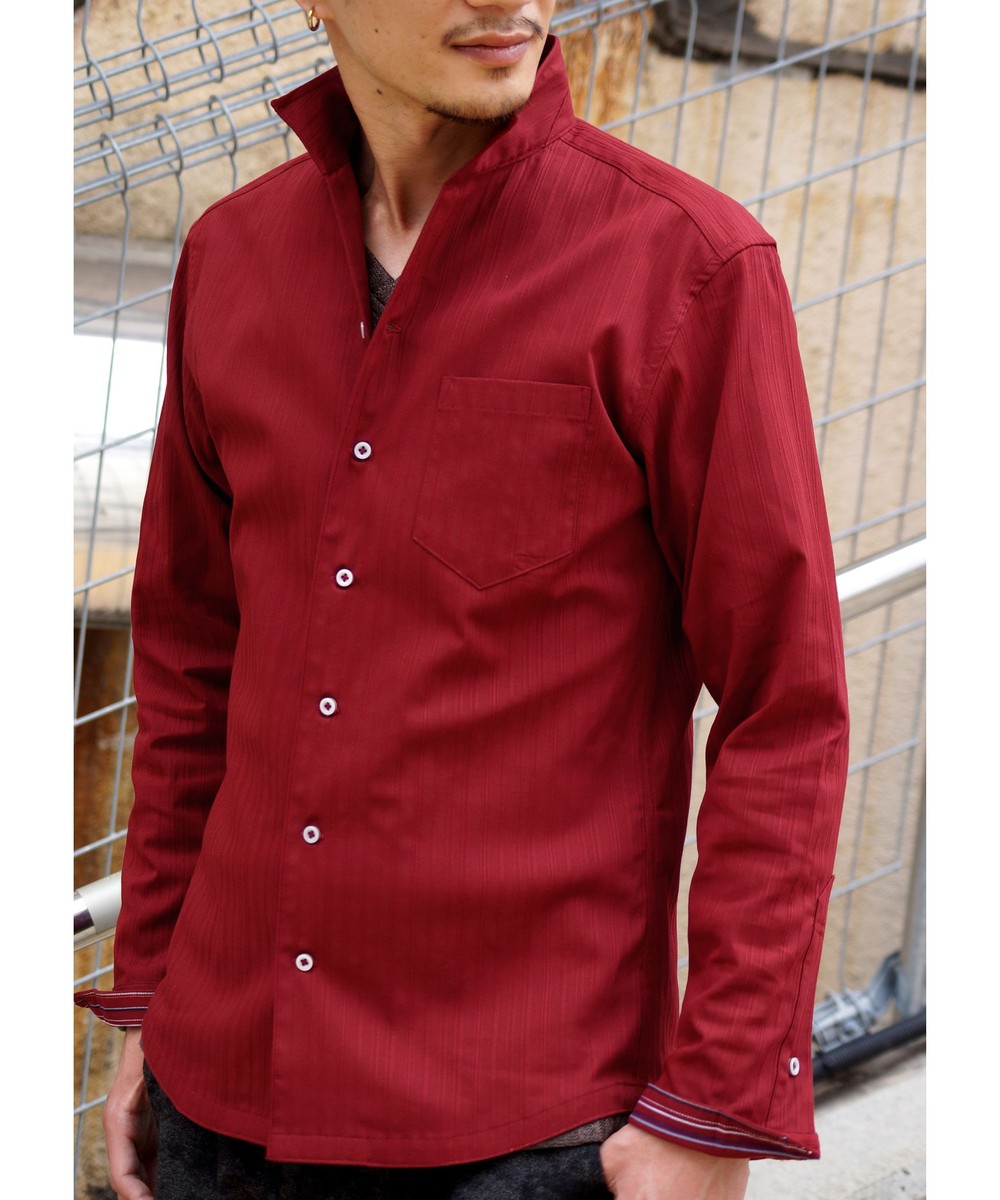 リバーシブルドビーイタリアンカラーシャツ 長袖 ニコル公式通販サイト Nicole Online Shop リバーシブルドビーイタリアンカラーシャツ 長袖 ニコル公式通販サイト Nicole Online Shop