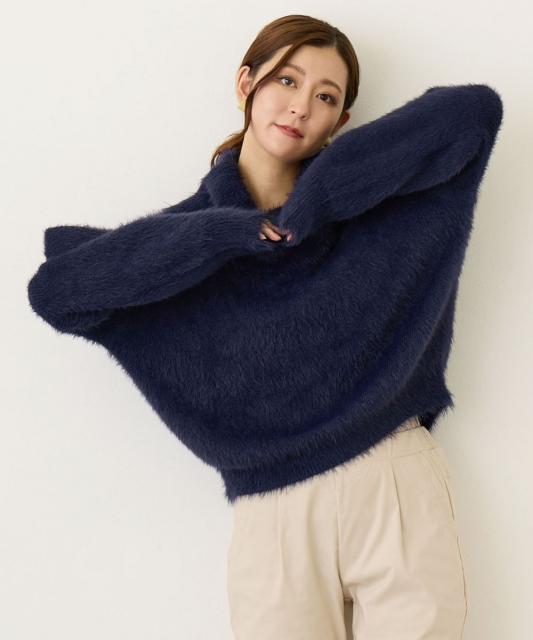 フェザーヤーン オフタートルネック プルオーバー