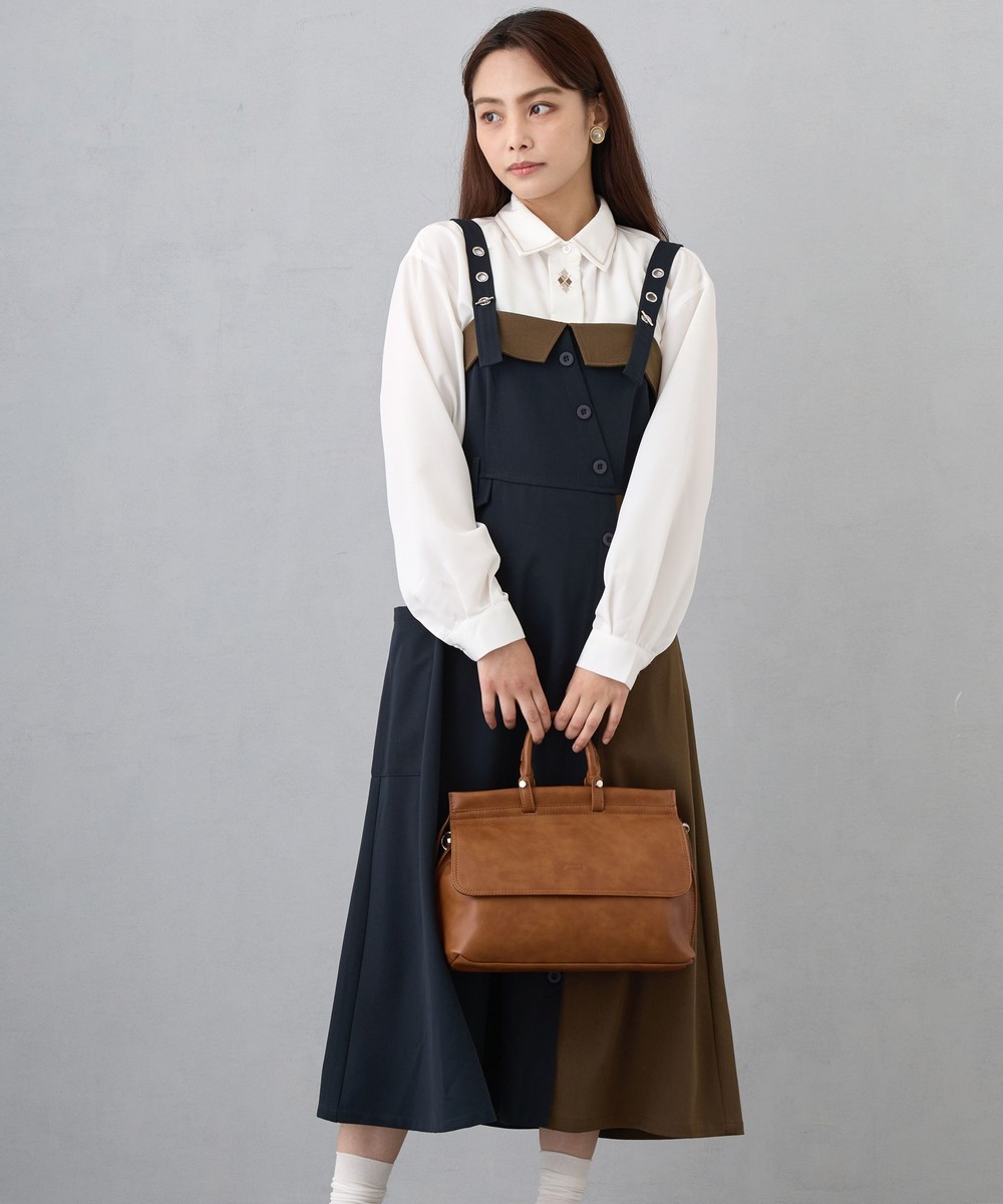 ボタンデザインジャンパースカート