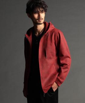 【24年モデル EC限定再販売】アラカルトスウェード調 ジップアップパーカー