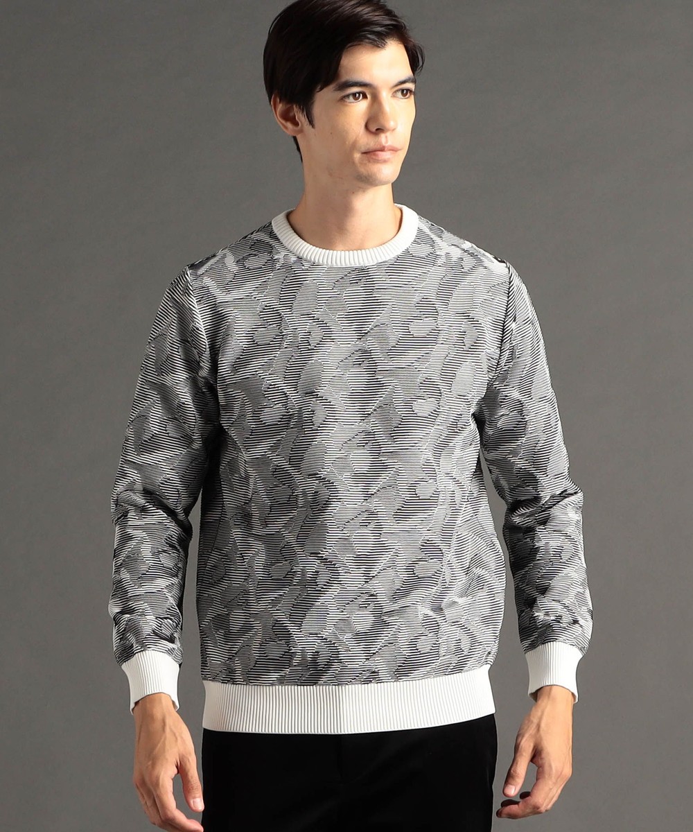 【ex/tra】ECOPET デジタルカモ ガータークルーネックニット