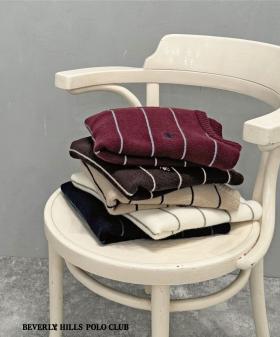 【BEVERLY HILLS POLO CLUB】ボーダーニットプルオーバー