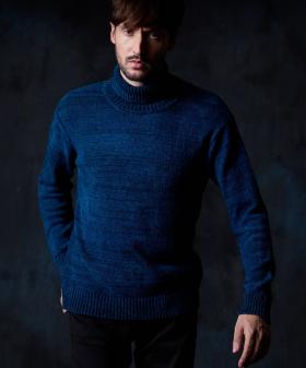 メランジモールオフタートルネックニット