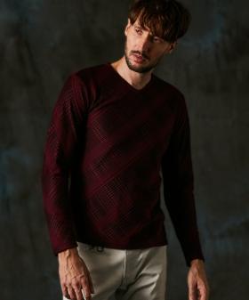 ブリスターチェックJQＶネックプルオーバー