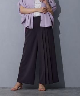 アシンメトリープリーツパンツ