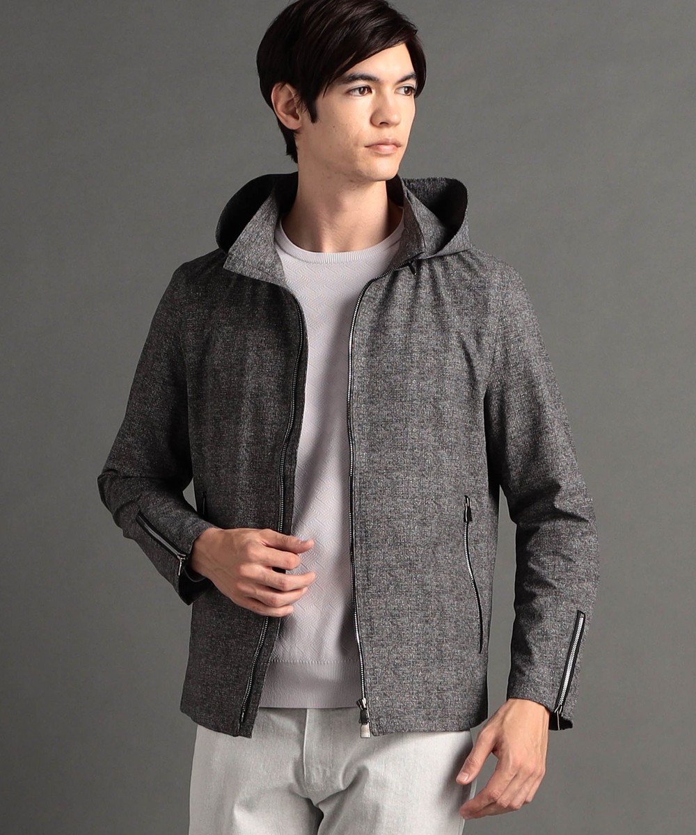 【ex/tra】メランジプリント フーディブルゾン