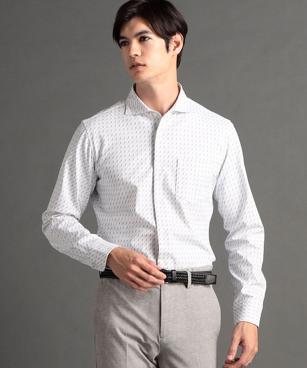 【ex/tra】 ジオメトリック カッタウェイカラーシャツ