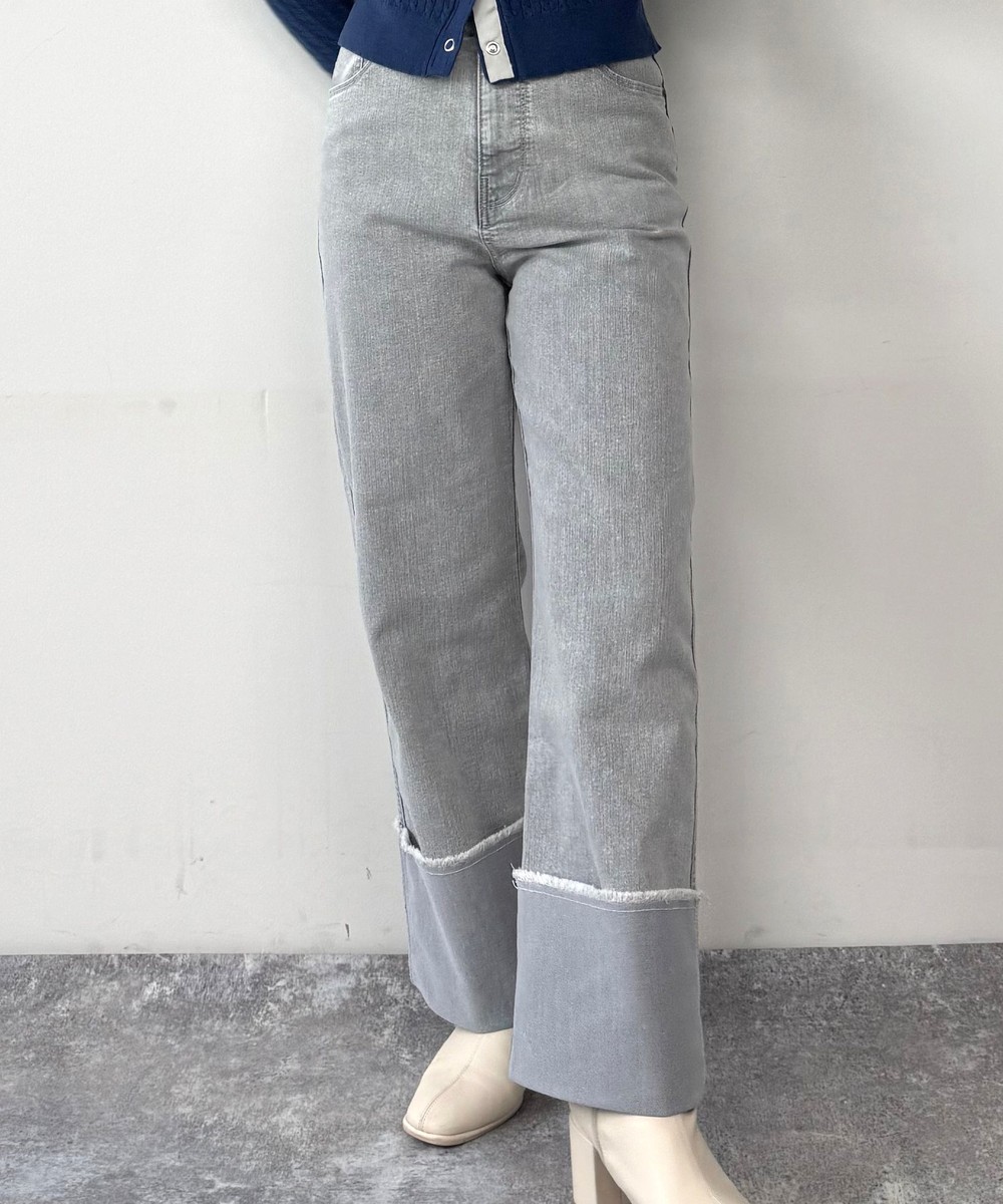 ロールアップワイドデニムパンツ