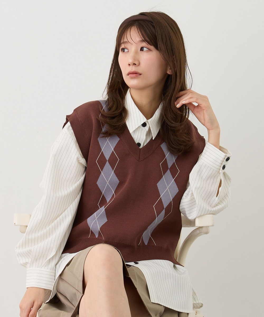 アーガイルパターンベスト