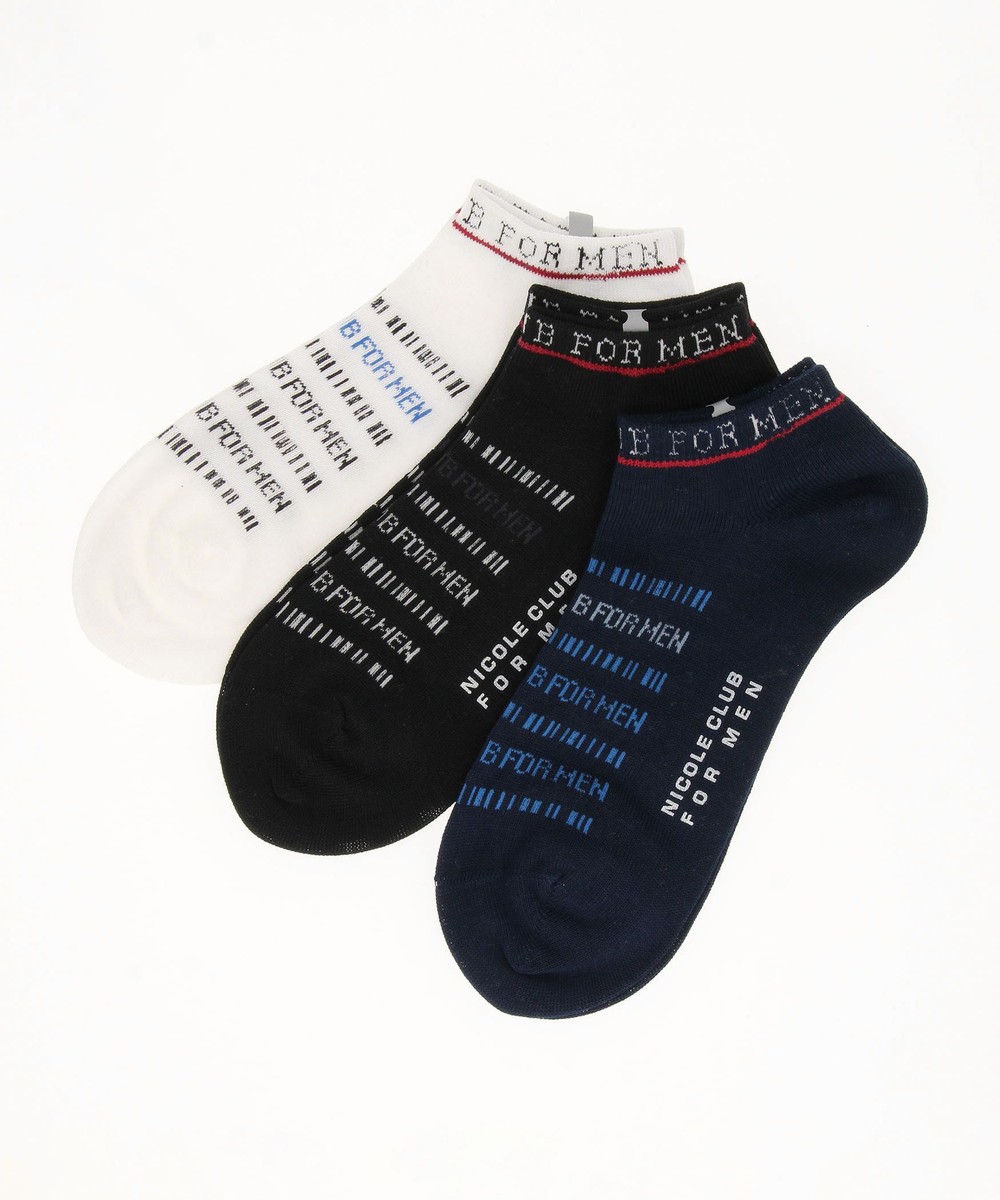 ライン×ロゴデザイン ショートソックス