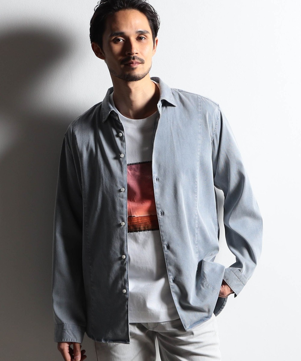 【RIELABO】ストレッチドビー ホリゾンタルカラーシャツ