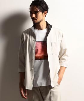 【25年モデル EC限定再販売】【RIELABO】カスレプリント ７分袖スタンドカラーシャツ