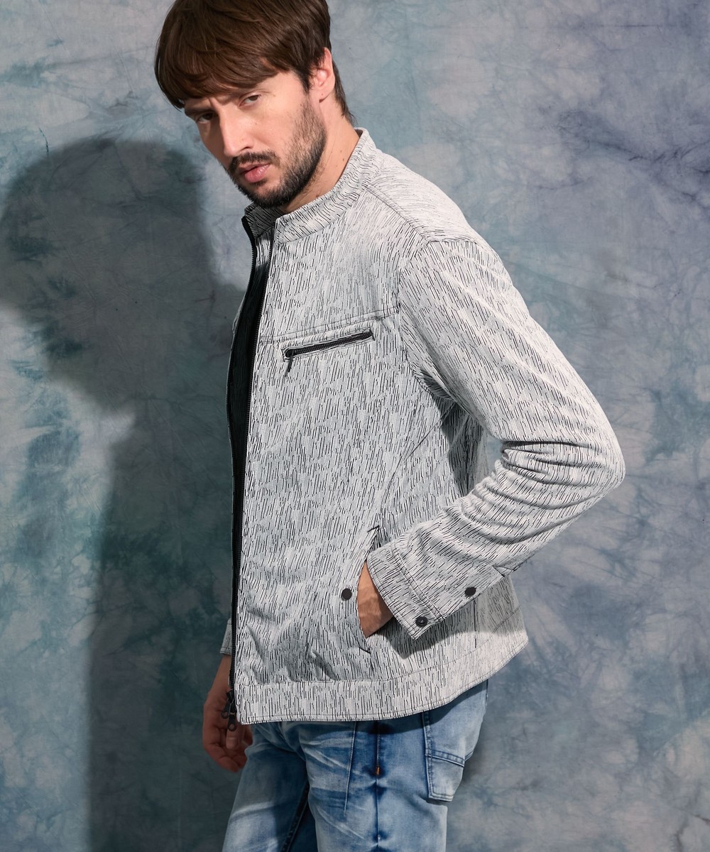 ランダムストライプジャカードブルゾン