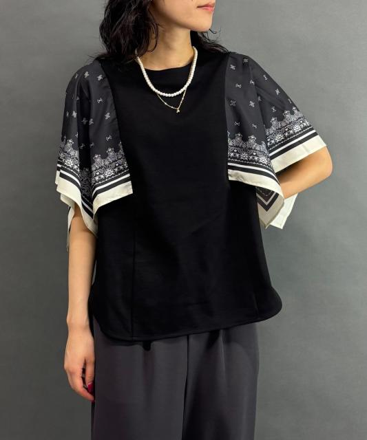 スカーフスリーブTシャツ