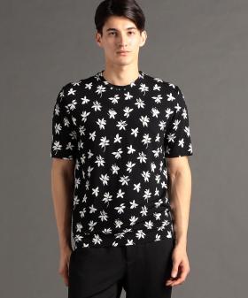 【ex/tra】フラワープリント クルーネックTシャツ