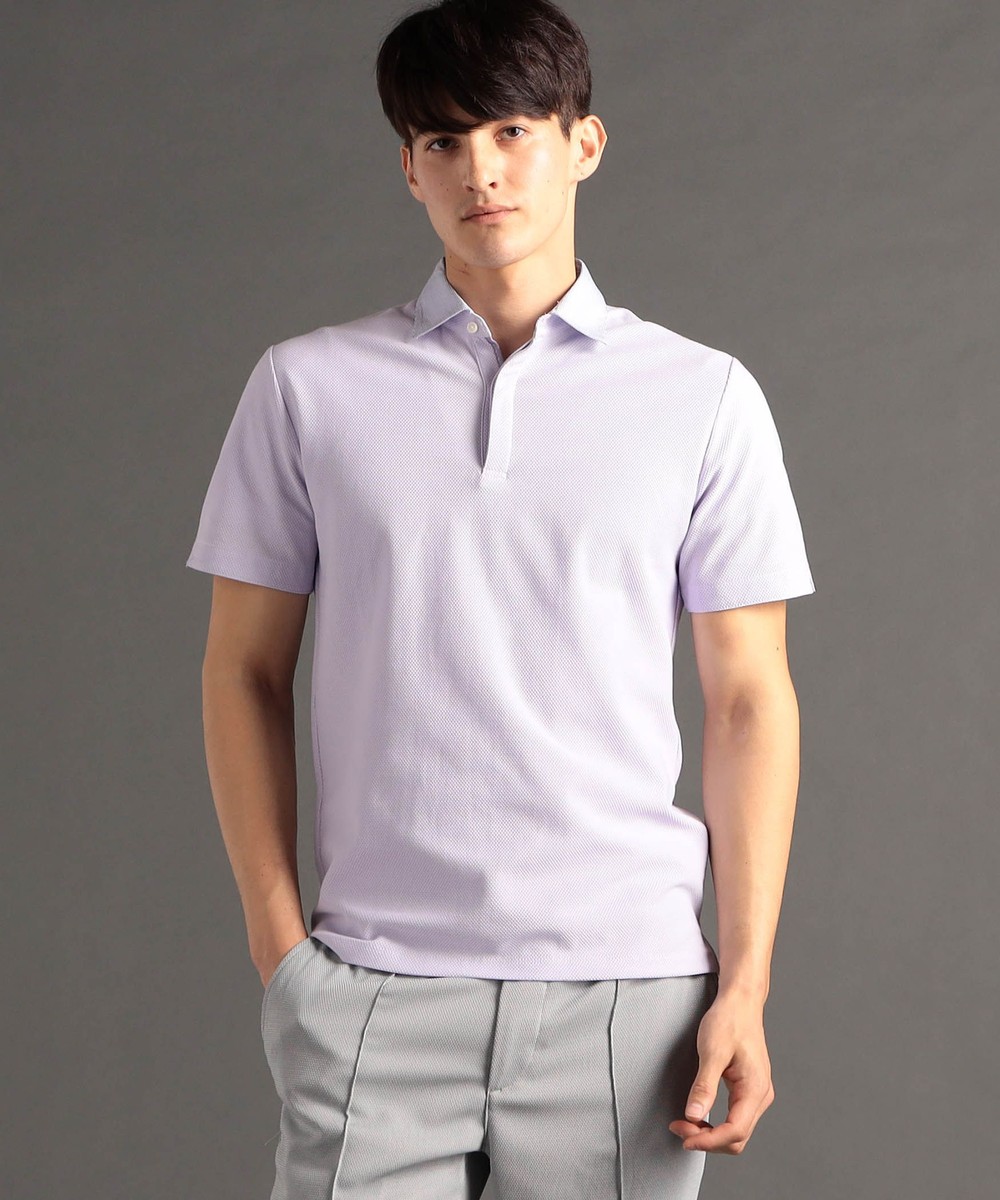 ハニカムジャカードニット ポロシャツ