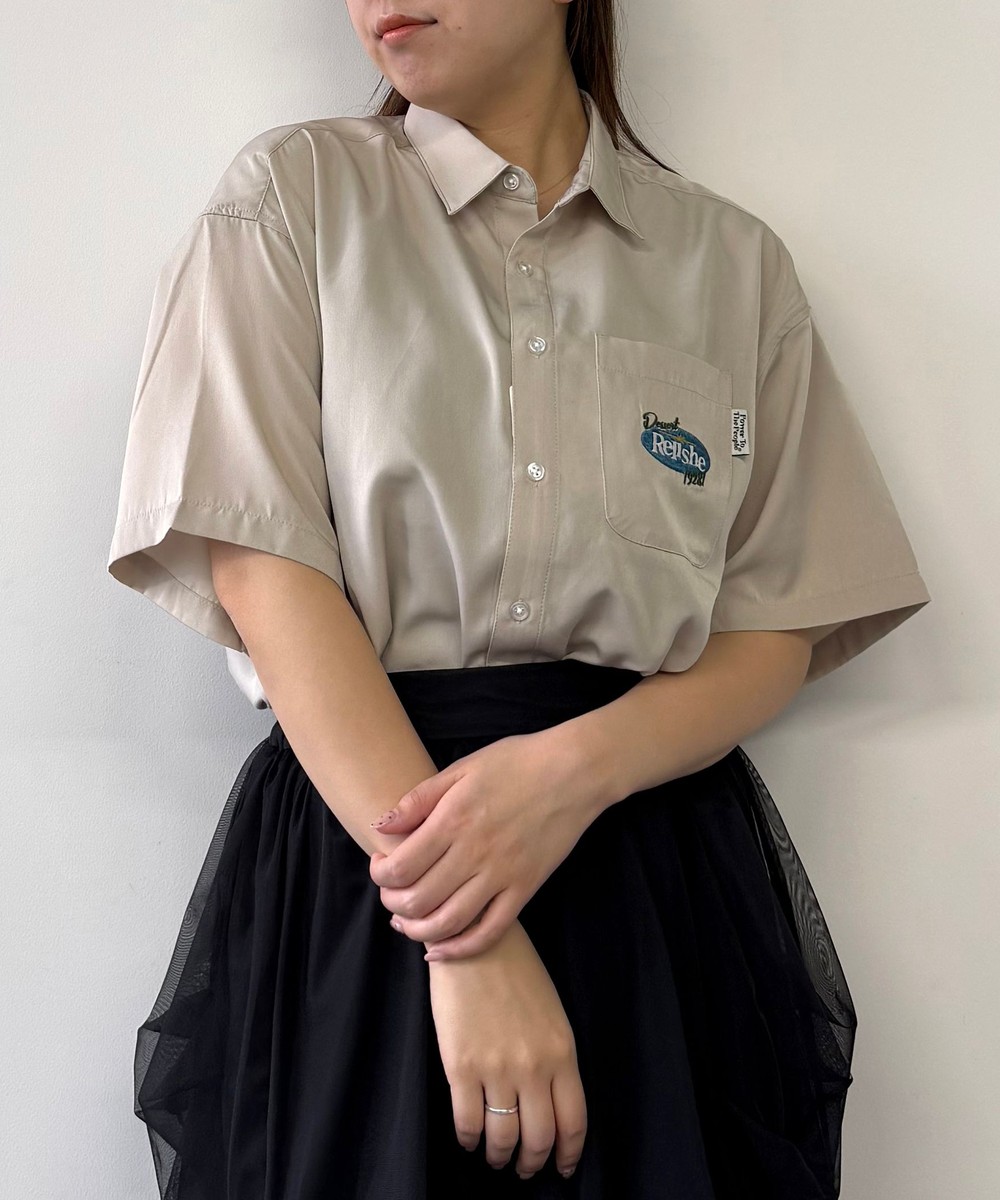 クリームソーダ刺繍シャツ