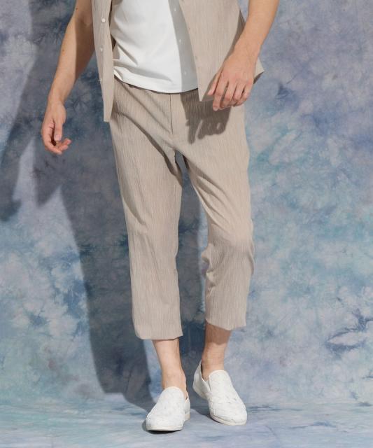 エステルクレープイージークロップドパンツ