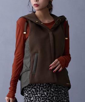 異素材使いのフードベスト