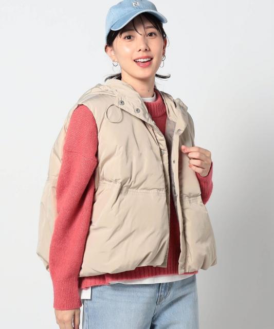 ラウンドシルエットフーディベスト