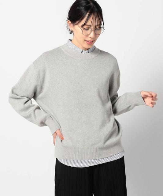 前後2WAY コットンカシミヤ ロゴニット