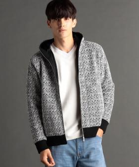 ツイードライク ニットフーディ