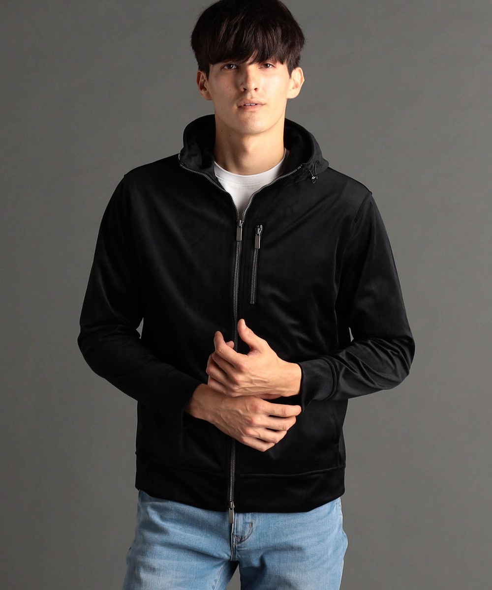 【canal deux Luxe】ストレッチベロア フーディ