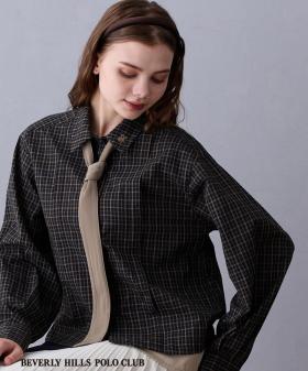 【BEVERLY HILLS POLO CLUB】ネクタイタックブラウス