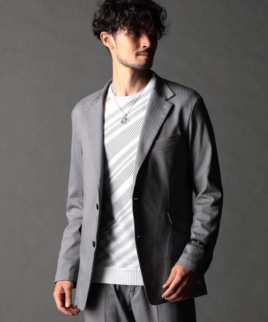 ヘリンボンハイストレッチセットアップジャケット