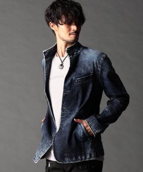 シワ加工スタンドカヴァーオール