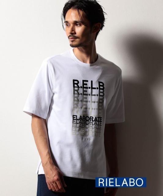 【RIELABO】グラデーションロゴプリント クルーネックTシャツ