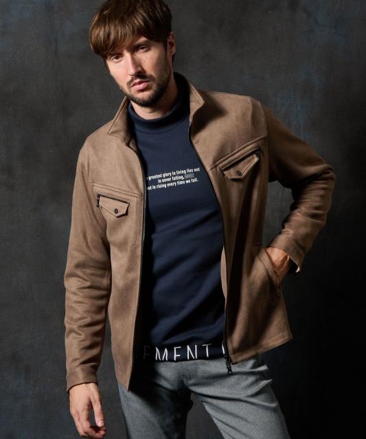 ポンチ起毛ジップアップブルゾン