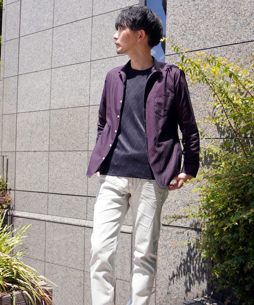 アラカルトバイヤスジャカードシャツ｜長袖｜ニコル公式通販サイト