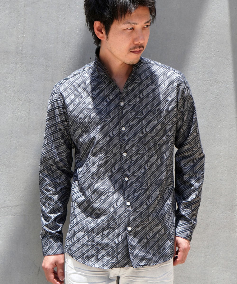 るる アラカルトバイヤスジャカードシャツ｜長袖｜ニコル公式通販サイト