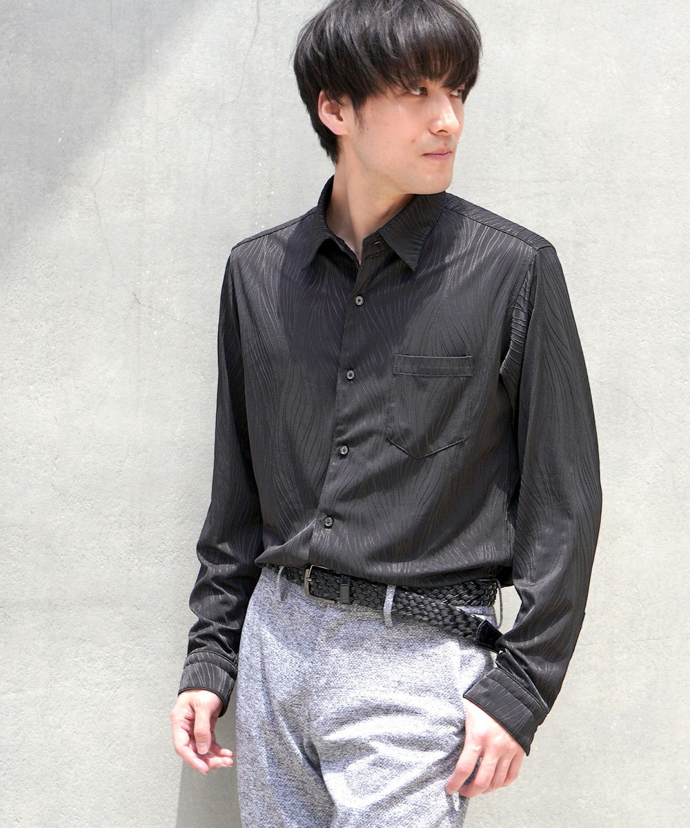 BIGバーク柄ジャカードシャツ｜長袖｜ニコル公式通販サイト｜NICOLE