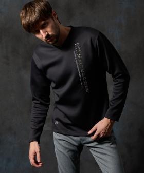 ジェルプリントVネック長袖プルオーバー