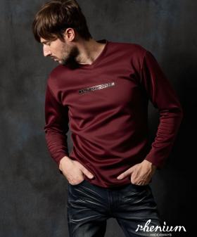 【WEB限定】メタルジェルプリントVネックプルオーバー