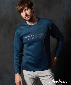 【WEB限定】メタルジェルプリントクルーネックプルオーバー