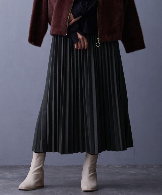 【TIME SALE】スエード調プリーツスカート