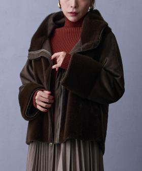 リバーシブルフェイクムートンブルゾン