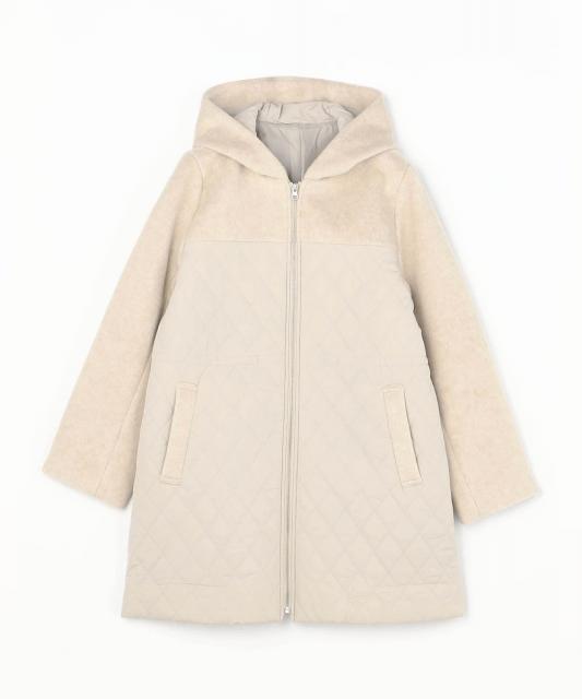 モッサ×キルト切り替えZIPフードコート